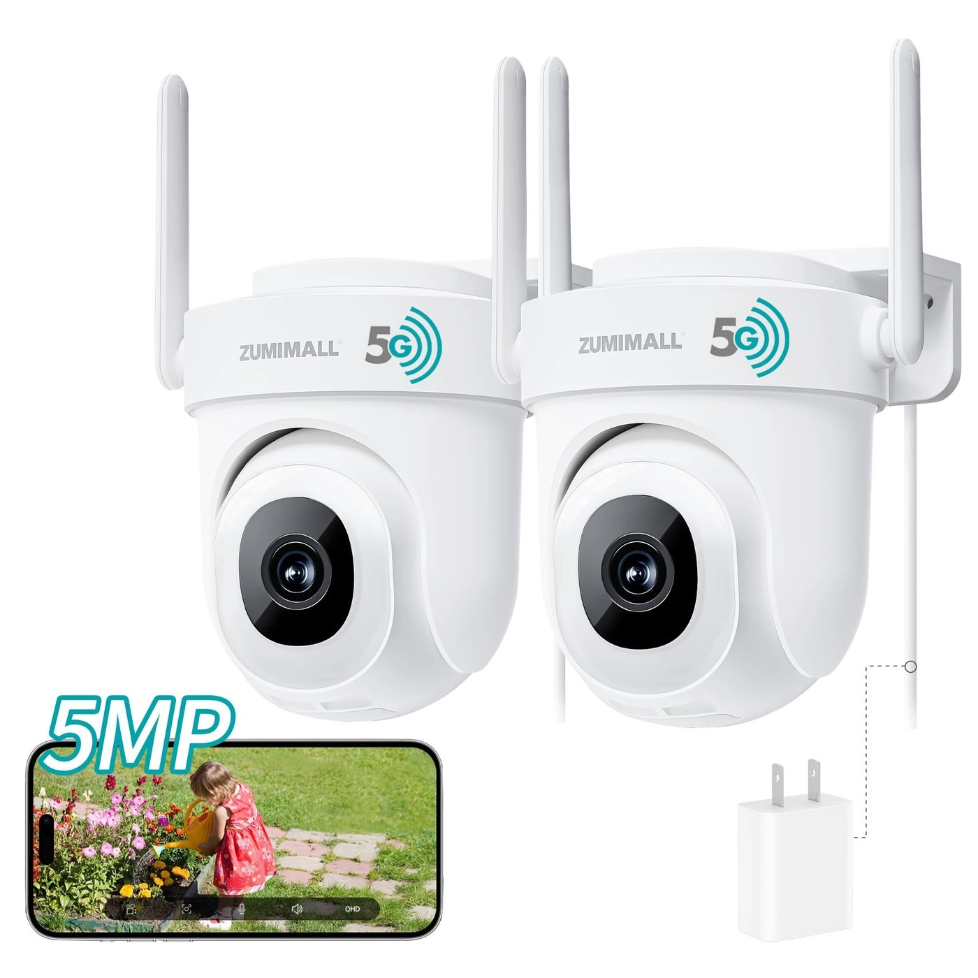 ZUMIMALL Outdoor Camera 5MP Pack