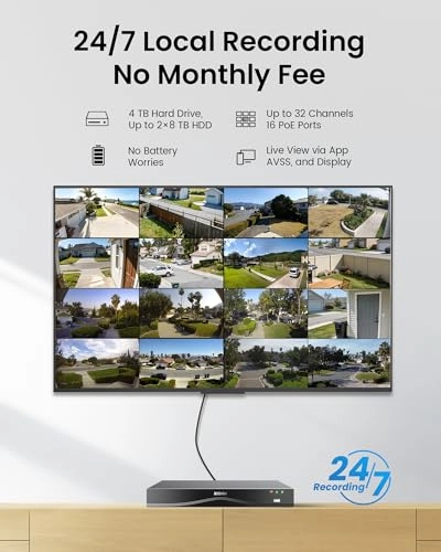 24CH NVR - 4TB HDD + 4K Outdoor IP Camera