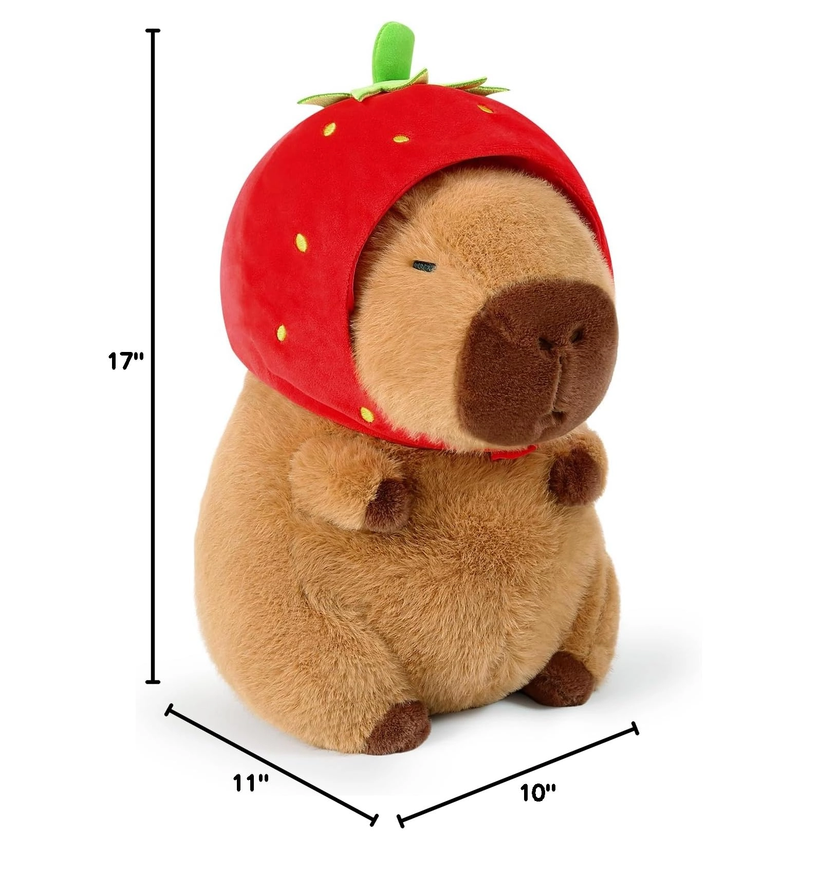 Capybara Plush - 9 inch Strawberry Hat