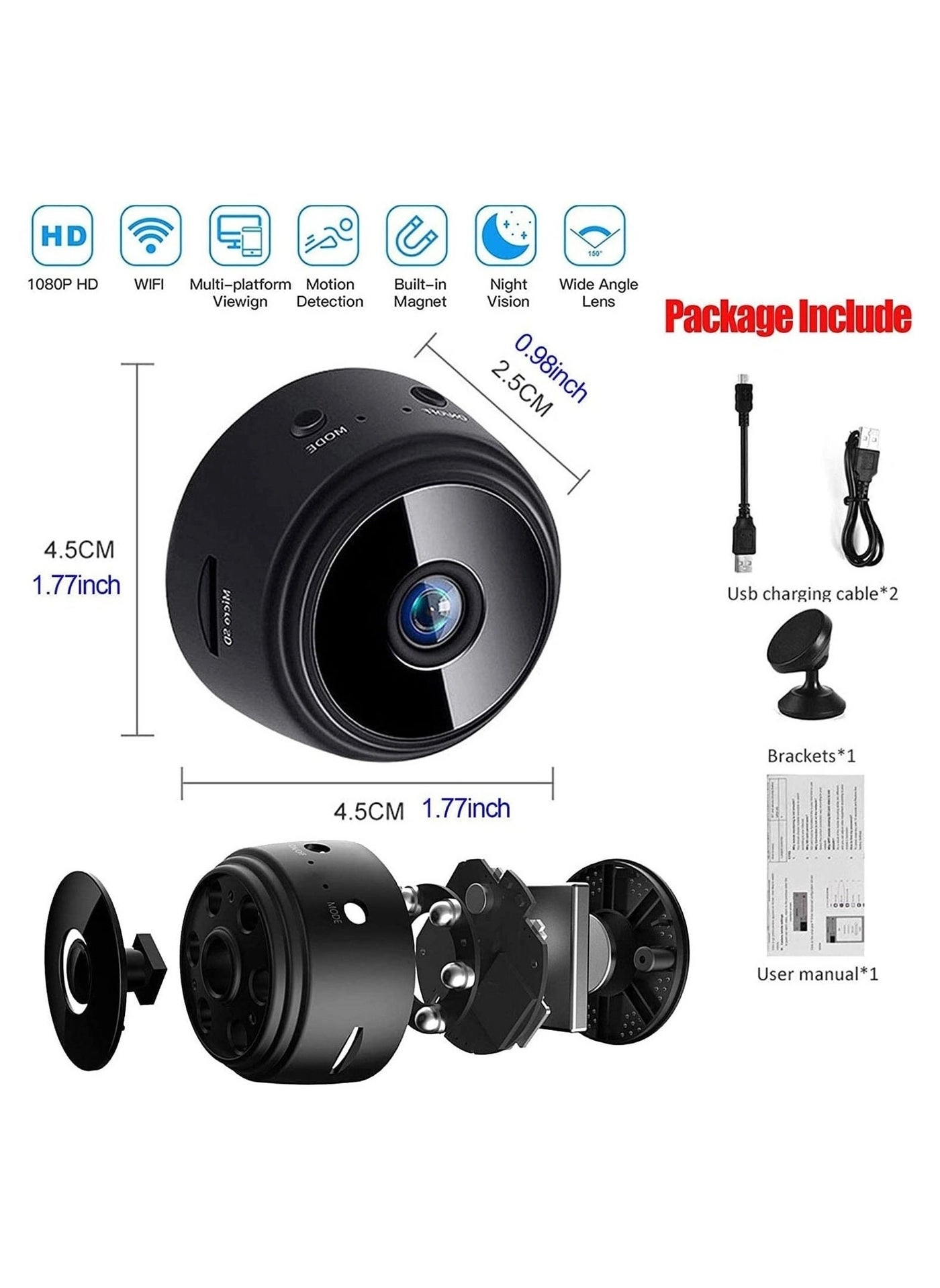 Mini Hidden Camera - 1920 X 1080 pixels