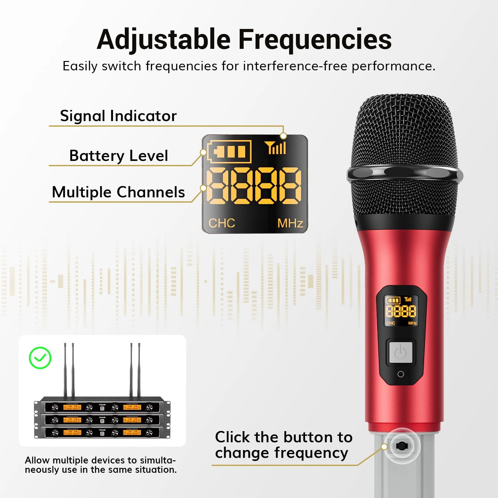 Wireless Microphones System - 4 UHF