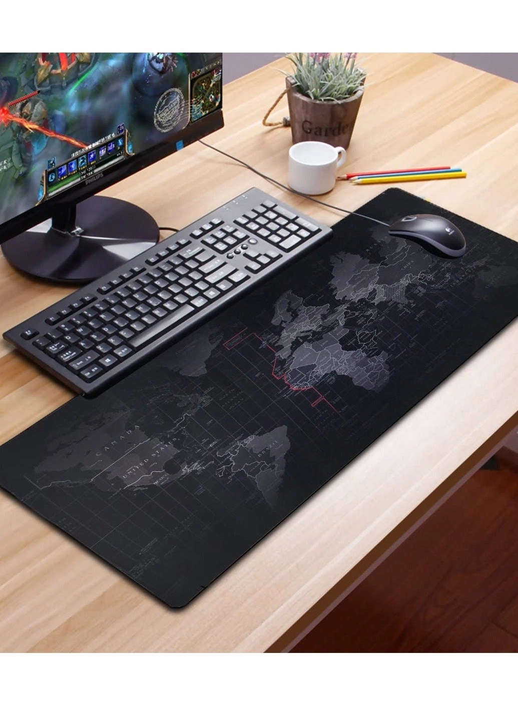 CATANES World Map Cloth Gaming Mouse Pad - 60x30 cm
