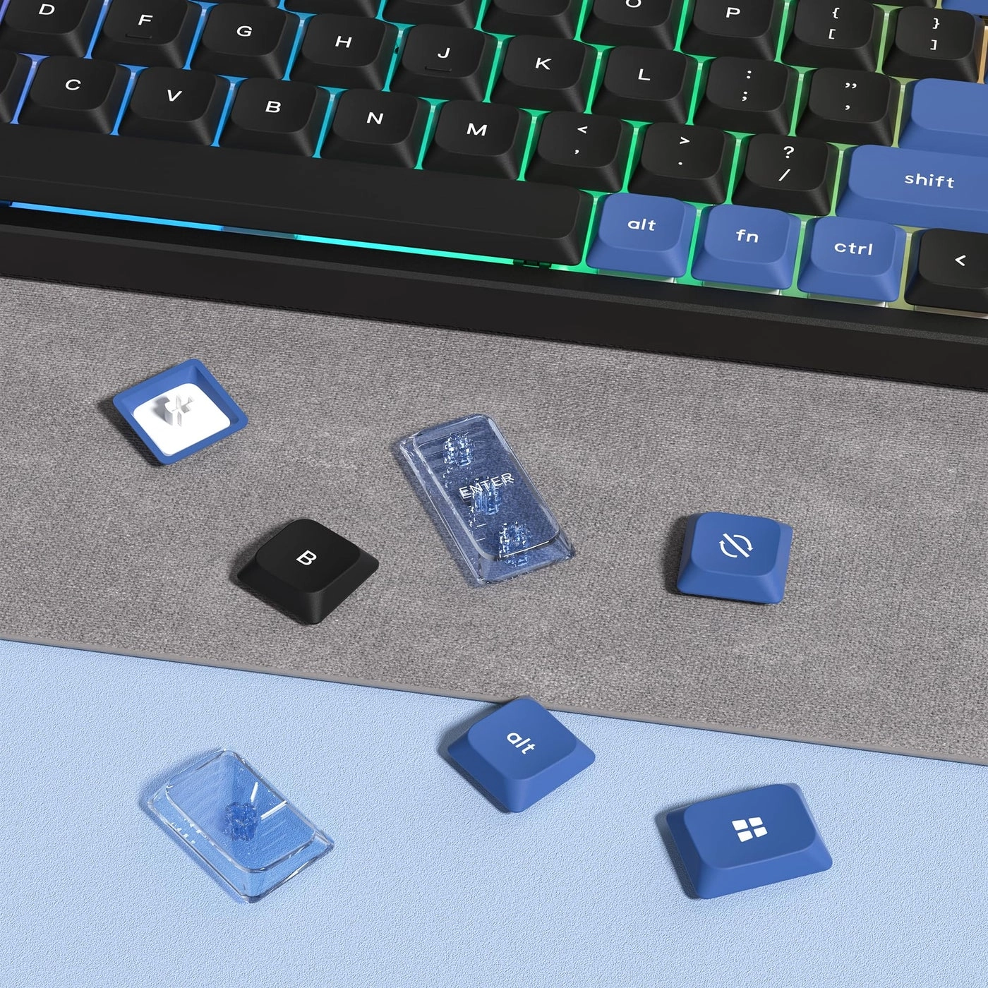 Low Profile keycaps - Double Shot PBT 60/75/100 Percent