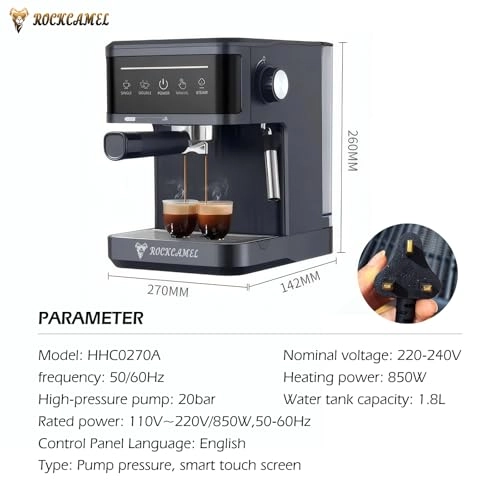 NCT Espresso Machine - 20 Bar 850W 360° Steam Wand