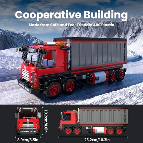Container Truck - 630 Pieces Red