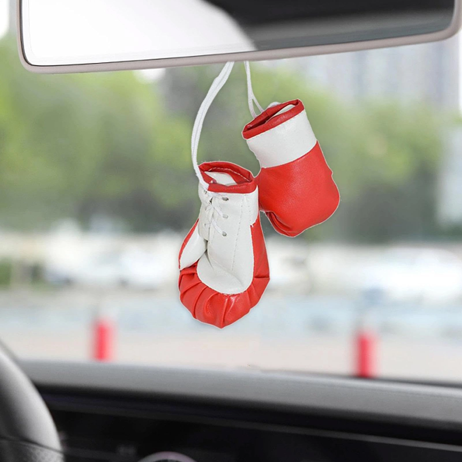 Mini Boxing Gloves - 2 Pack Red-and-white