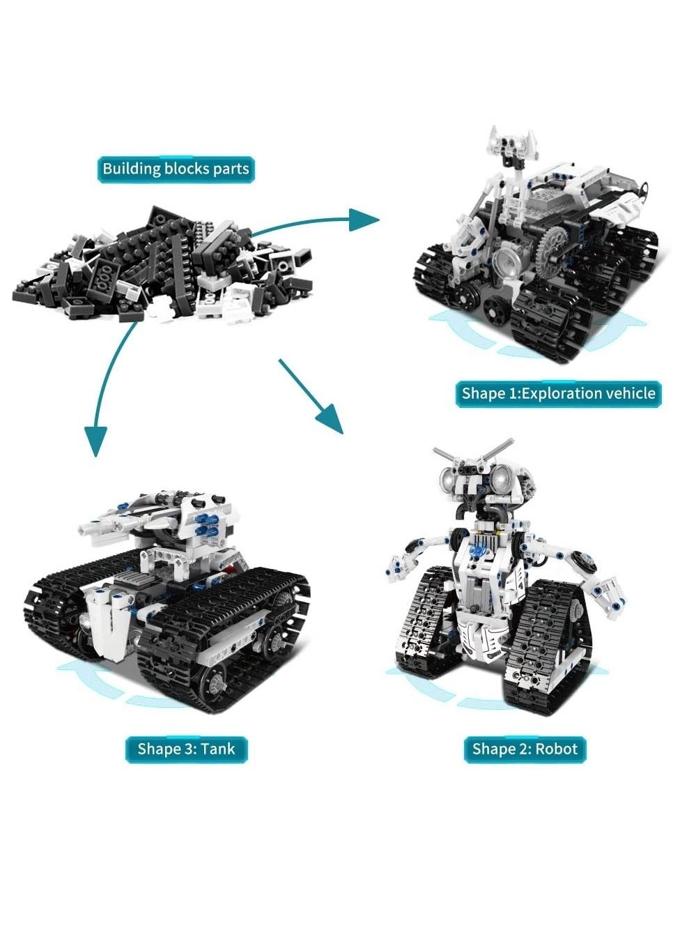 3-in-1 Transformable Electric Robot - Bluetooth Remote Control STEM Educational Toy