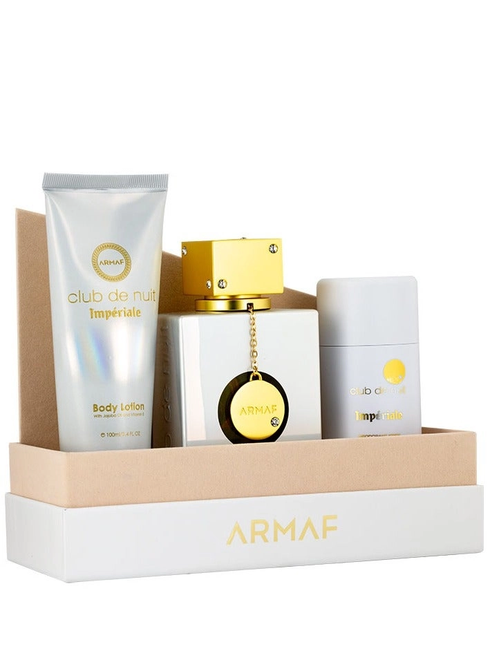 ARMAF Club De Nuit Imperial Eau De Parfum + Club De Nuit Imperial Deodorant Stick + Club De Nuit Imperial Body Lotion - 3-piece
