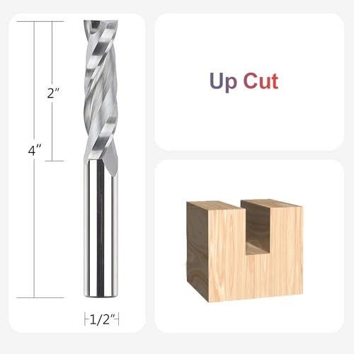 Upcut Spiral Router Bits - 1/2 Cutting Diameter 1/2 Inch Shank