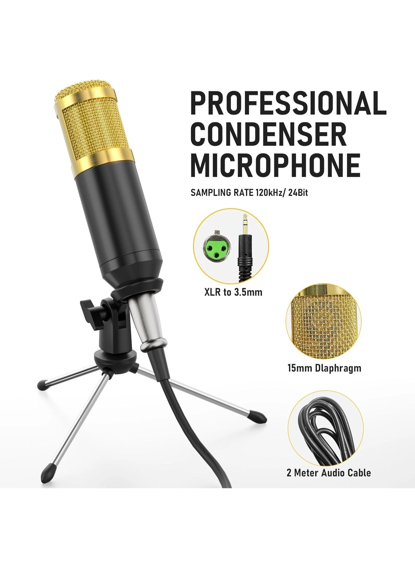 F998 - Live Sound Card + BM-800 - Condenser Mic