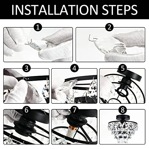 Mini Small Crystal Ceiling Lamp - Dimmable