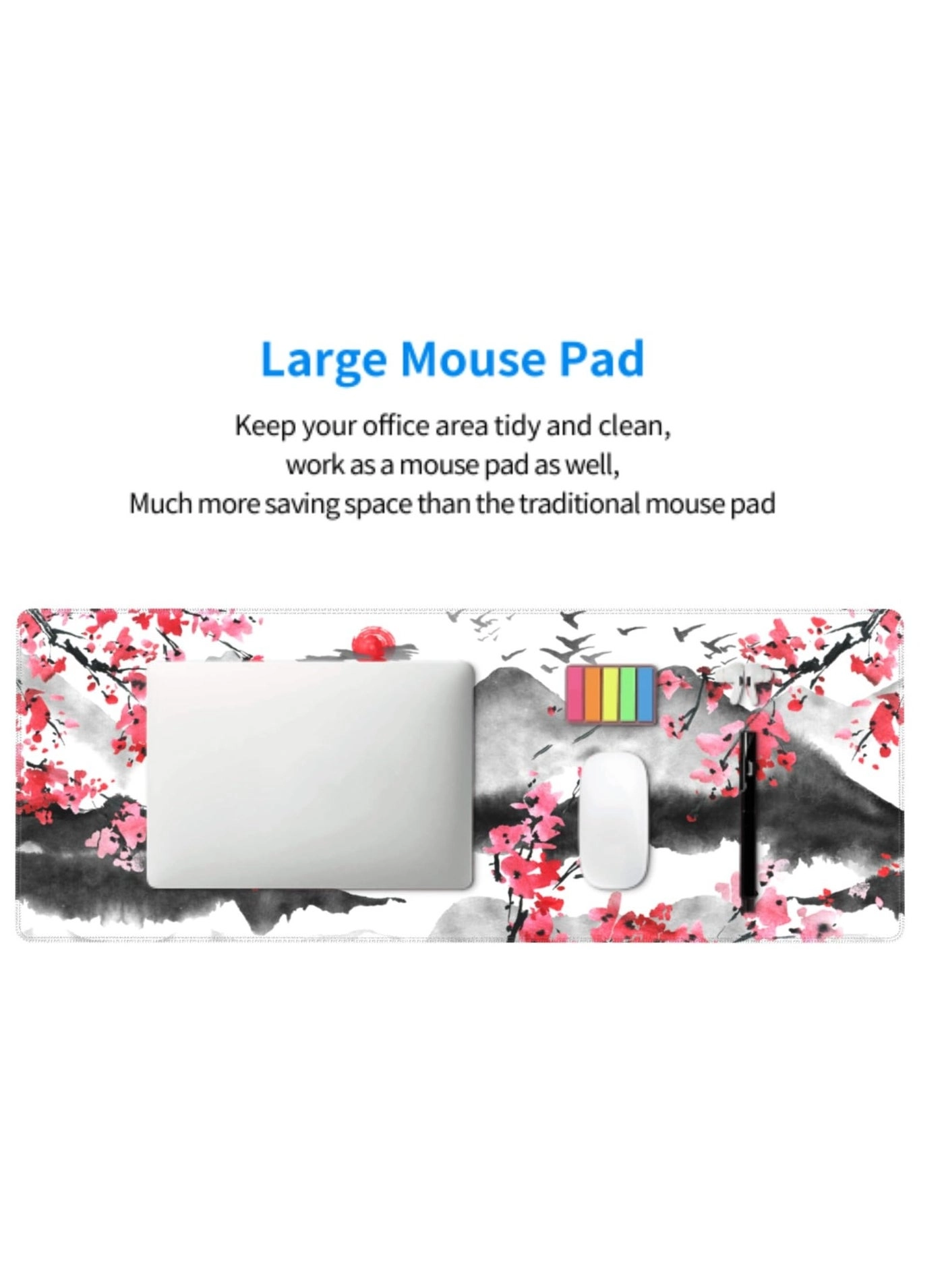 Japanese Cherry Blossom XL Polyester Gaming Mouse Pad - 80x30 cm