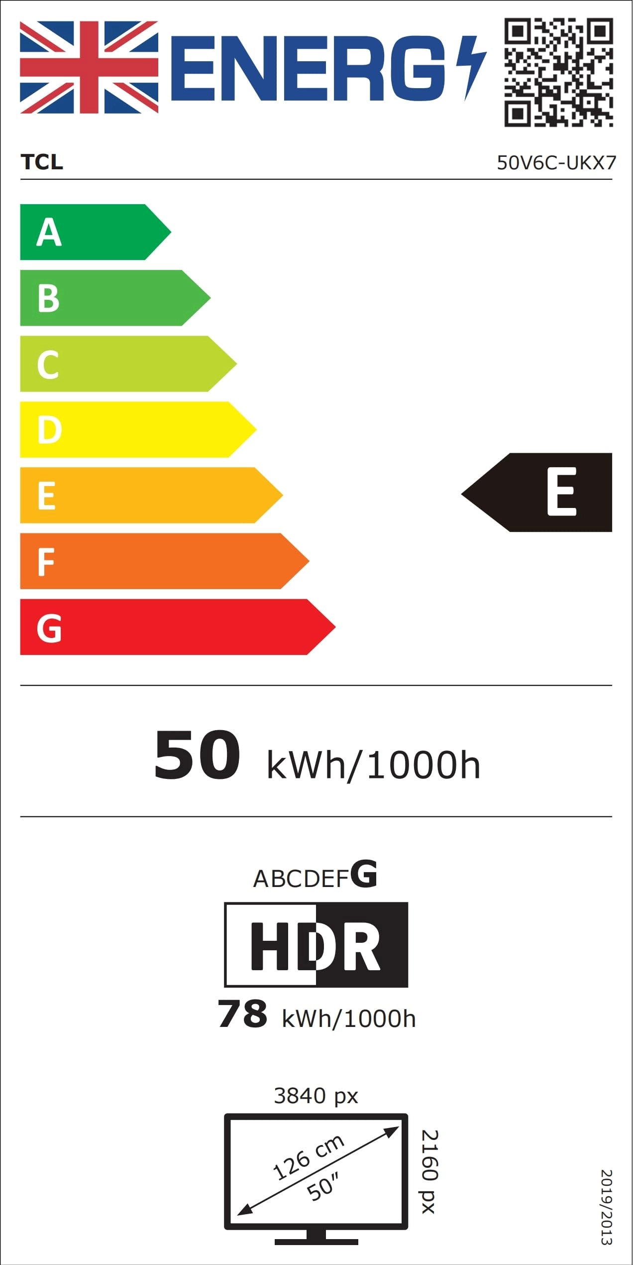 50V6C-UK - 50 Inch