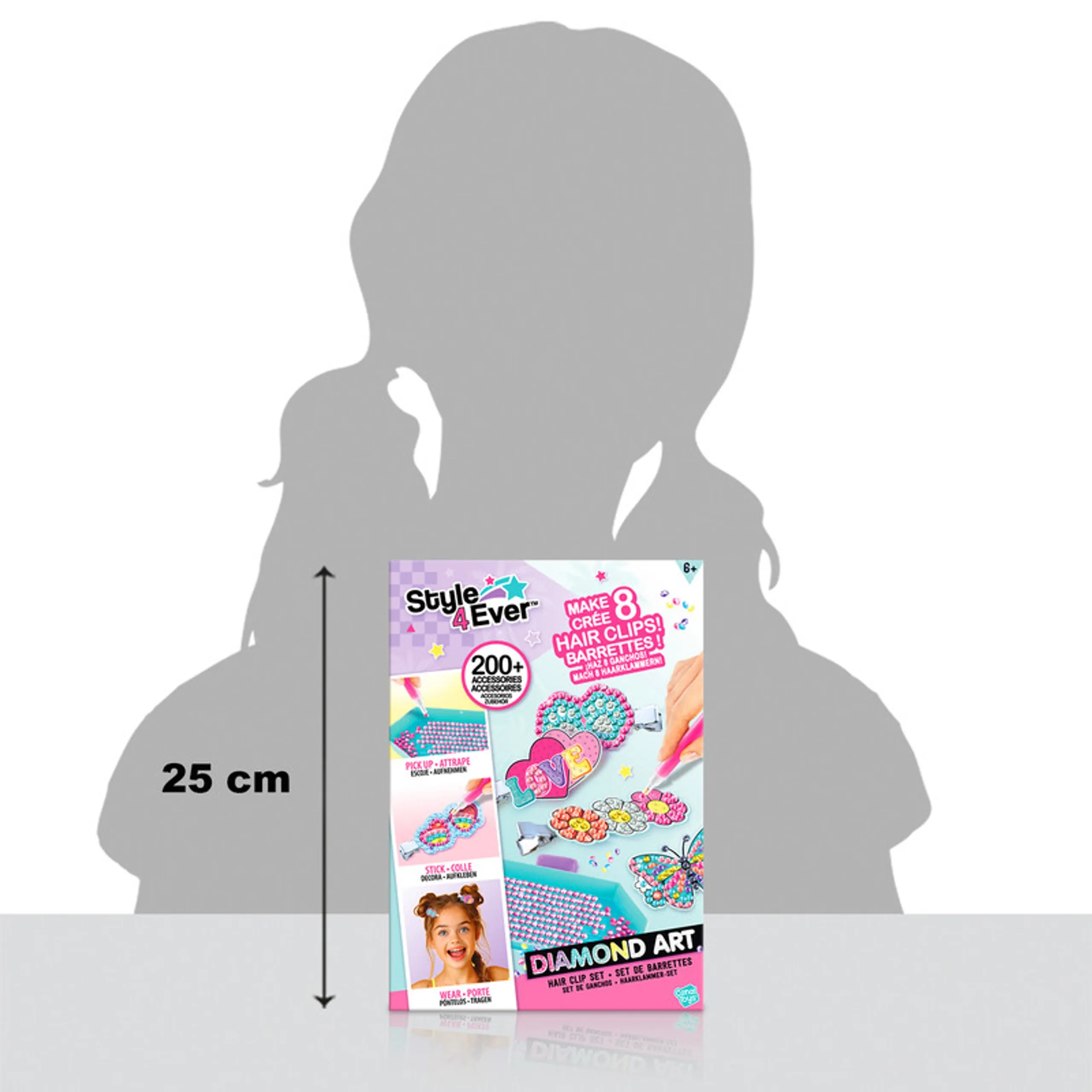 Diamond Art Hair Clip Set - 8 clips