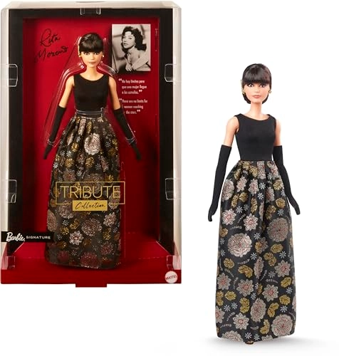 Rita Moreno Collectible Doll - Tribute Collection Black & Gold Gown Doll Stand
