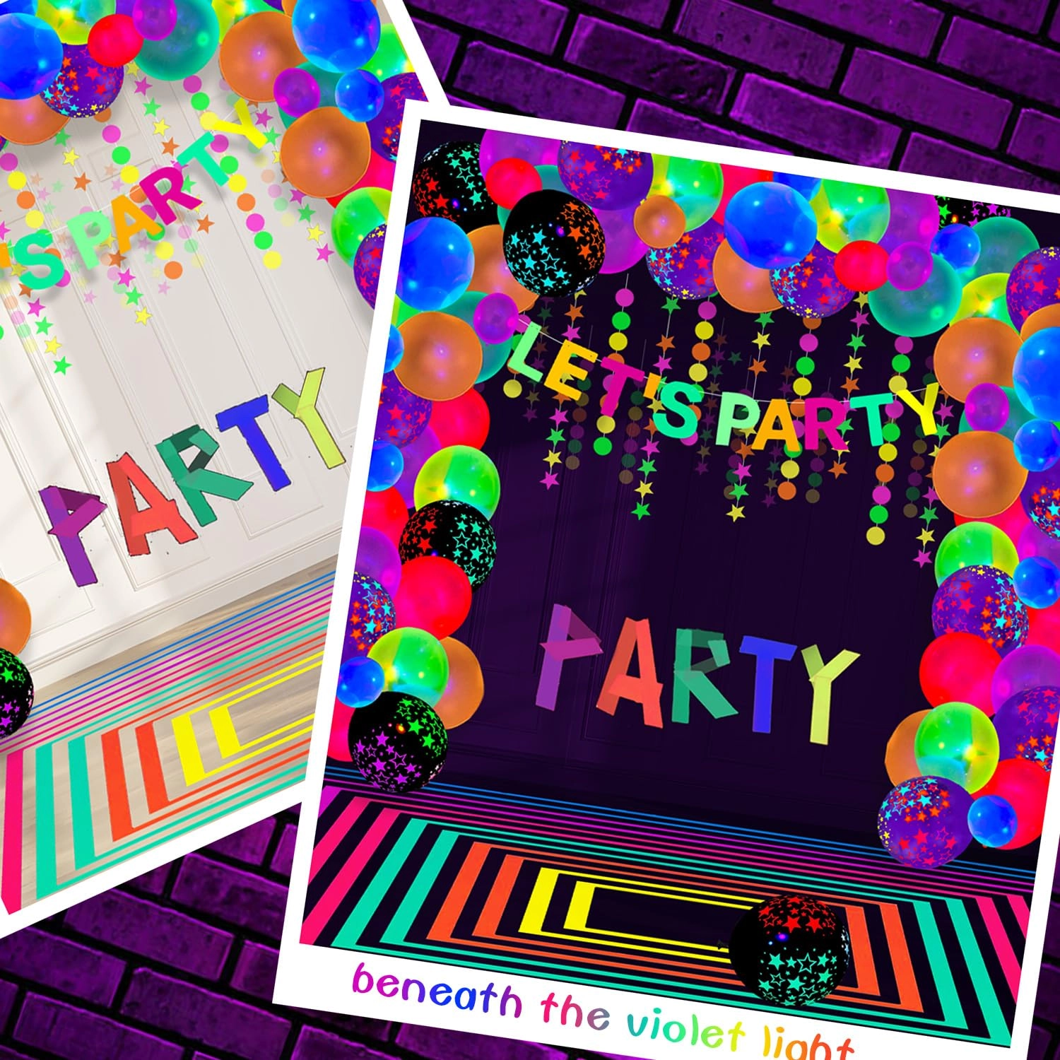 Neon Party Supplies - 52 Pack Birthday