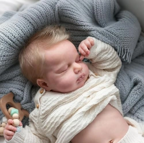 Reborn Baby Doll - 20 inch Silicone Blonde Hair Ages 3+