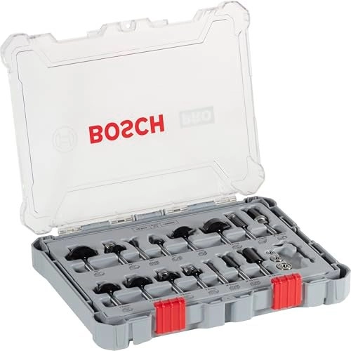 Bosch Router Bit Set - 6Mm 15 Pcs