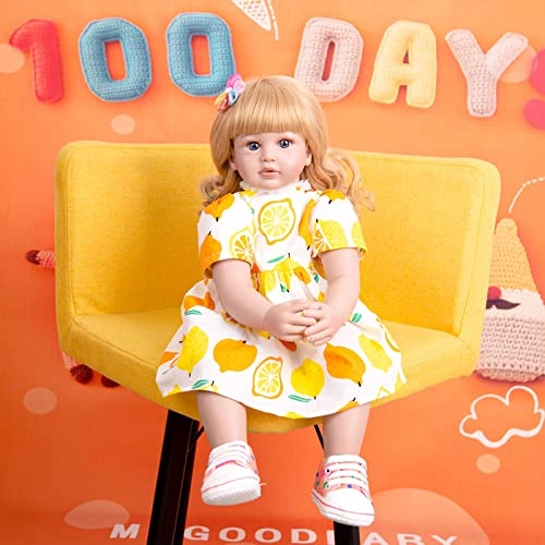 Reborn Baby Doll - 24 Inch Vinyl Cotton Body Pink Yarn Skirt Ages 3+