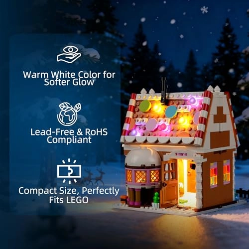 LED Light for LEGO 40809 Christmas Festive Gingerbread House Model - Plastic