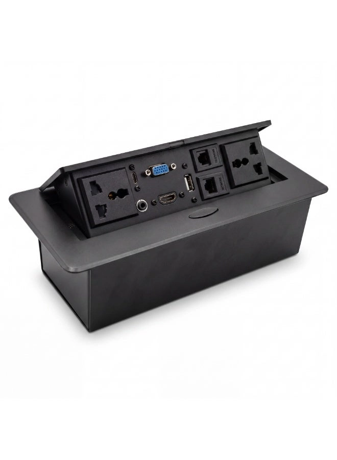Desktop Power Hub - Pop-Up Cable Management Universal Power