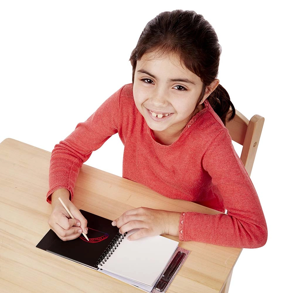 Scratch Art Doodle Pad - 16 piece(s) wooden mini stylus