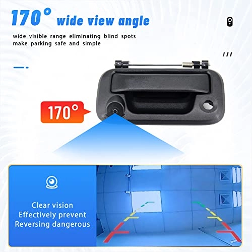 Rear View Backup Tailgate Handle and Reverse Parking Camera - starlight night vision RCA