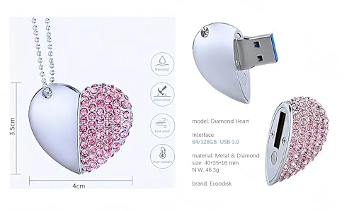 Diamond Heart - USB 3.0 USB-A 64GB