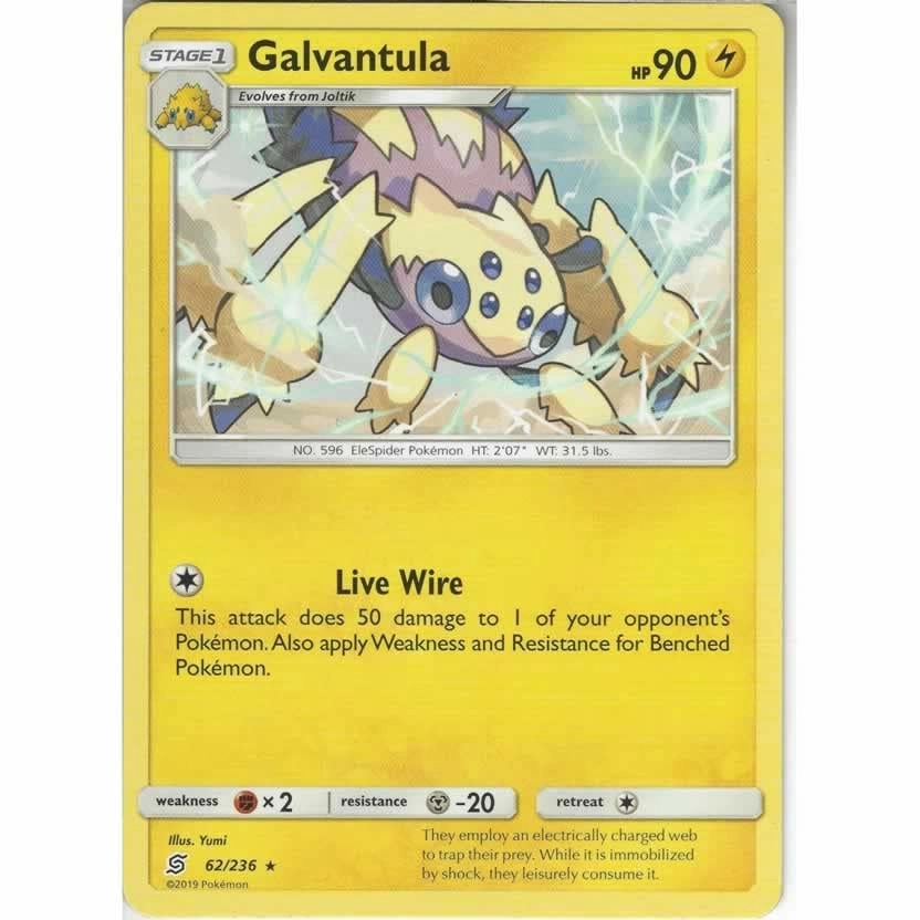 Pokémon Pokemon Galvantula 62/236 - English Unified Minds + Toploader