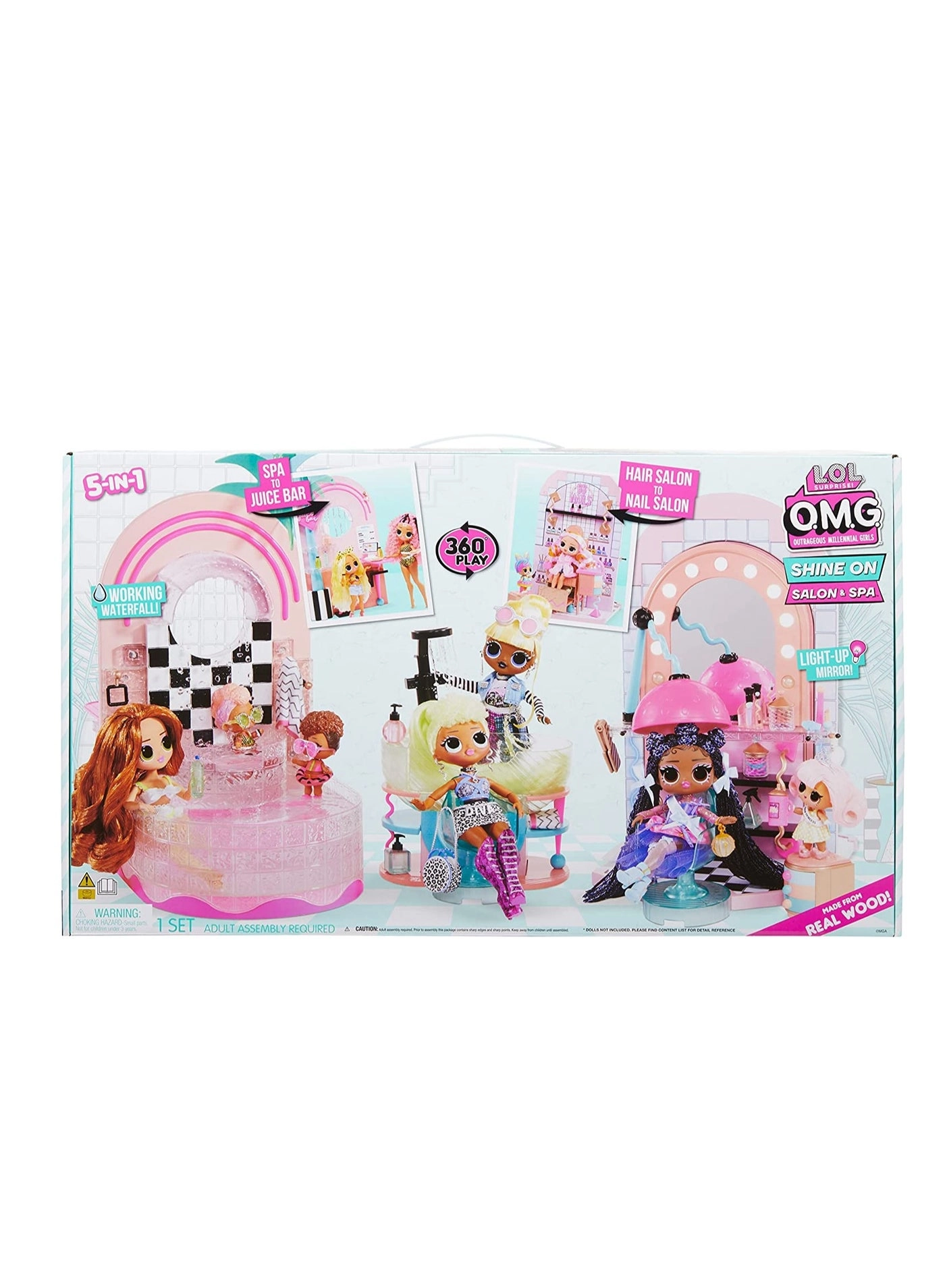 MGA Entertainment Shine On Salon & Spa - 65+ Surprises Water & Light Functions