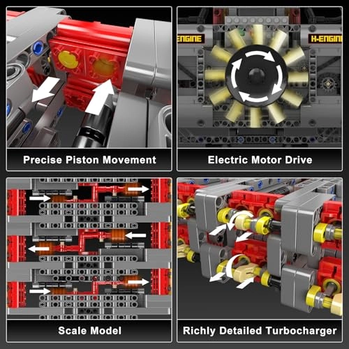 Flat Engine Building Set - V8 2375 pcs for ages 14+