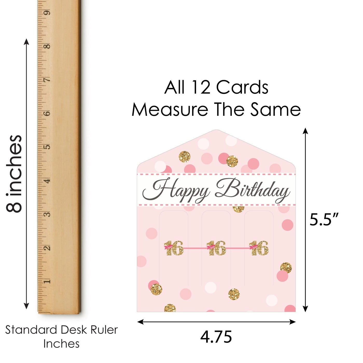 Sweet 16-16th Birthday Party Game Pickle Cards - 12
