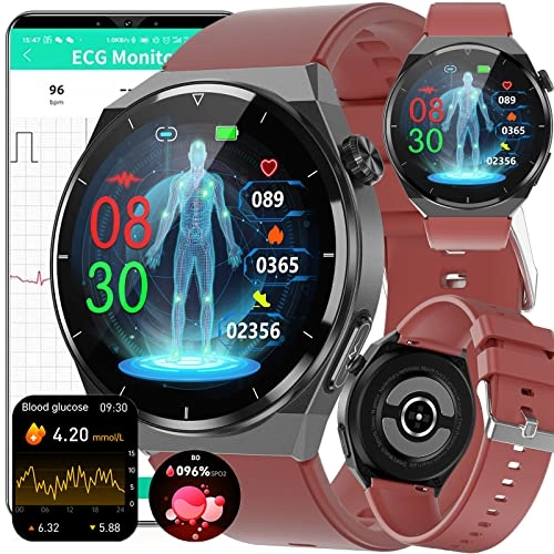 Blood Glucose Smart Watch - ECG HRV 20 Sports Modes