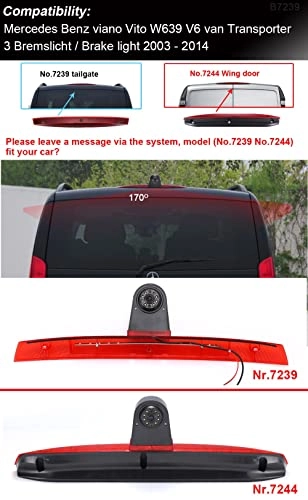 Brake Light Reversing Camera + Rear View Mirror Monitor - Night vision 628 x 586 pixels