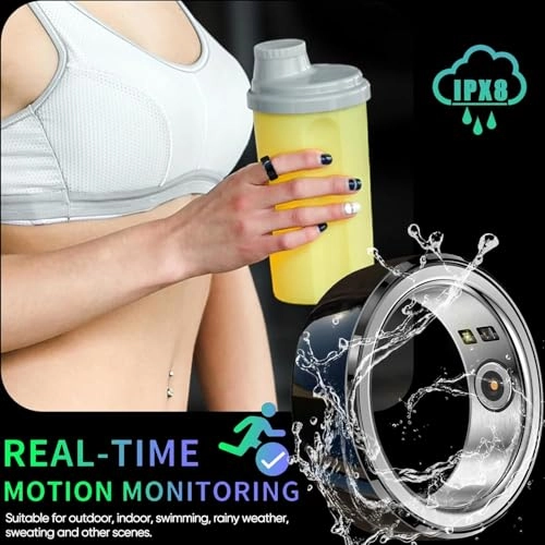 Smart Ring Health Tracker - IPX8 Waterproof Heart Rate Blood Oxygen 7 Days Battery Life