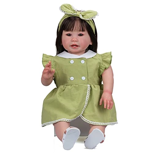 Teegan Reborn Doll - 24 Inches Black Hair Blue Eyes