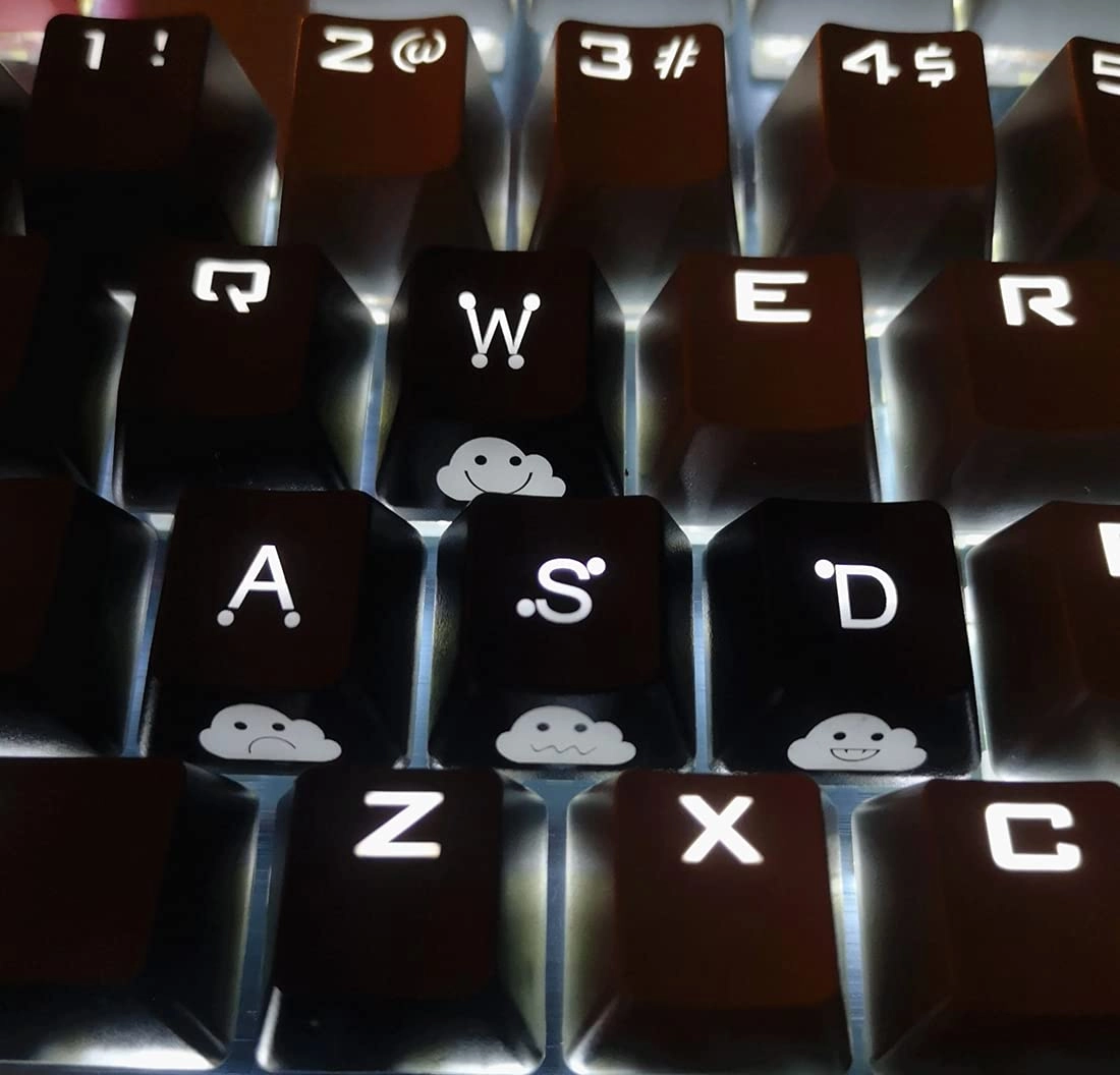 WASD Arrow Keycaps - UV Coating Backlit Double Shot