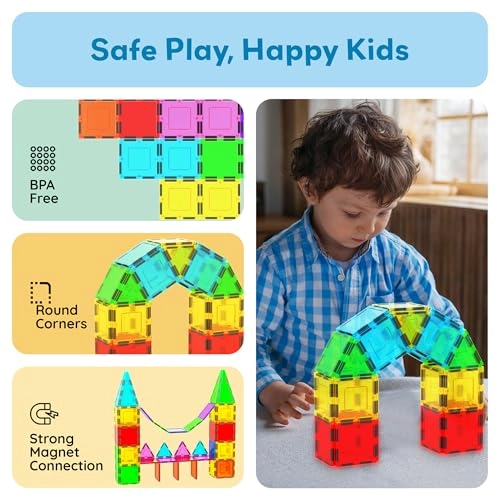 Magnetic Building Block Set - 12pcs