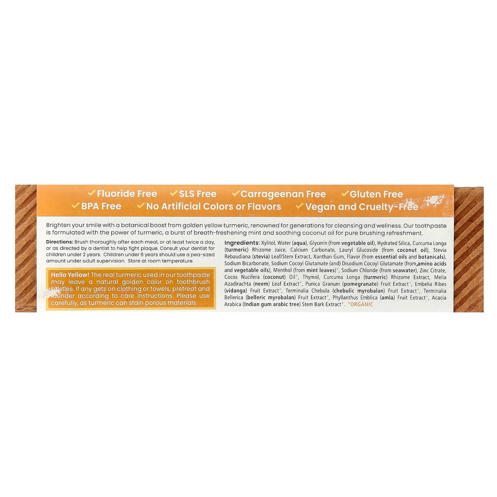 Whitening Antiplaque Turmeric Coconut Oil Mint Toothpaste 113 g