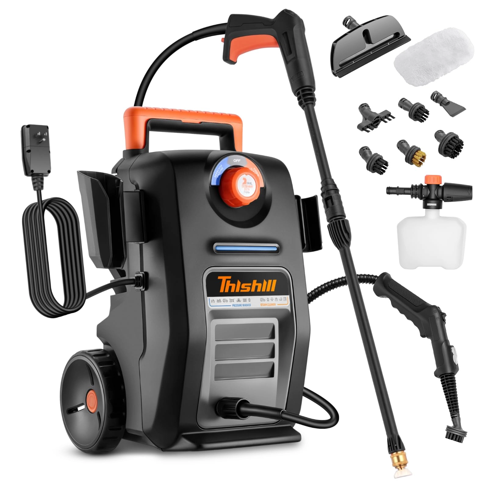 This Hill 2 in 1 Pressure Washer & Steam Cleaner