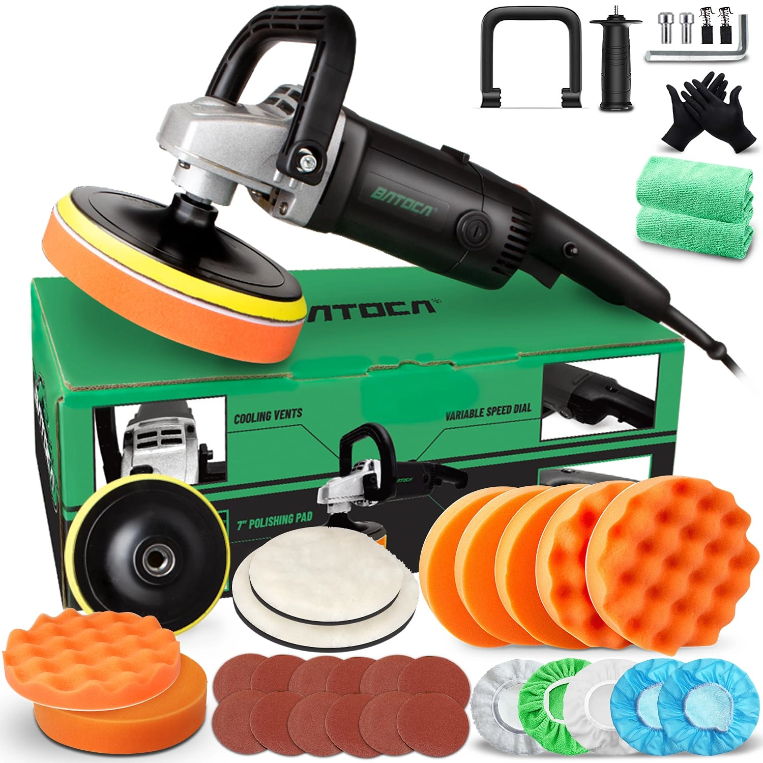 BATOCA Rotary Polisher - 1200W 5Inch 7Inch