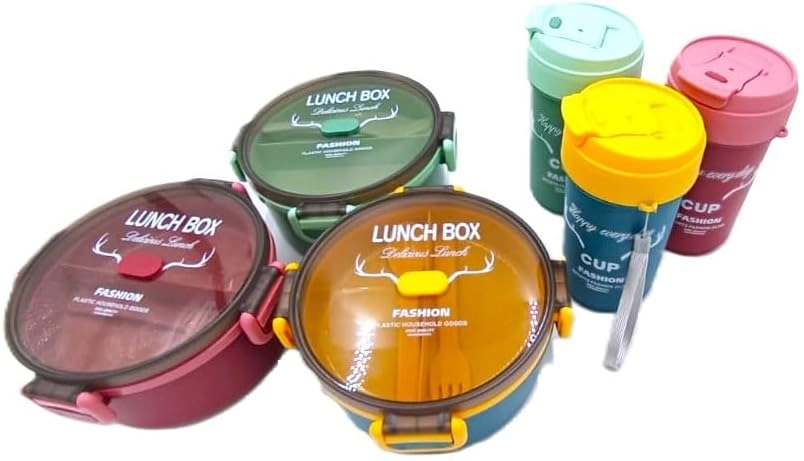 Round Lunch Box with Bottle