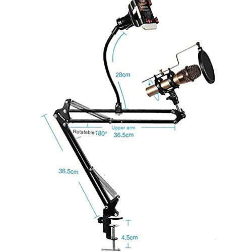 Mic Stand + Mic Clip Holder + Table Mounting Clamp + Pop Filter
