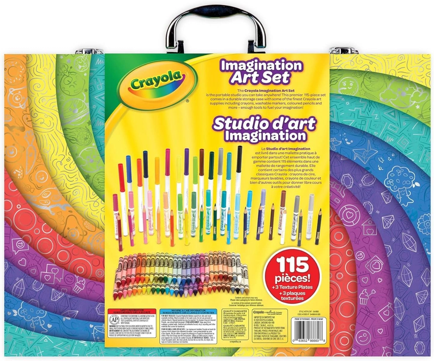Imagination Art Set - 115 piece(s) 14 Washable Super Tips Markers 15 Short Colored Pencils 14 Washable Pip Squeaks Skinnies Markers 56 Crayons