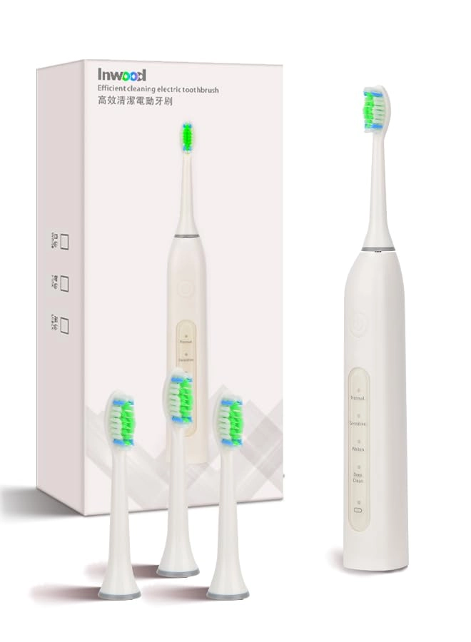 Inwood YWD-TB36-WH - 40000 VPM 4 Brush Heads USB Wireless Charging