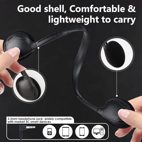 Bulk Headphones for Classroom Wired Headphone 50 Pack