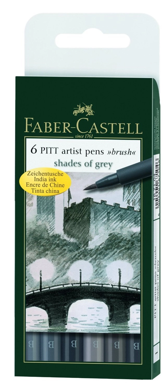 Faber-Castell PITT Artist - 6 Pieces Grey Tone Ink Color