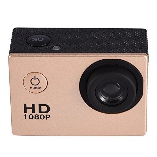 Action Camera Mini DV Sports Camera Waterproof Outdoor 30M Underwater Camera Cycling Sports DV Action Camera Camcorder For Outdoor Hiking Swimming Skiing(Gold)