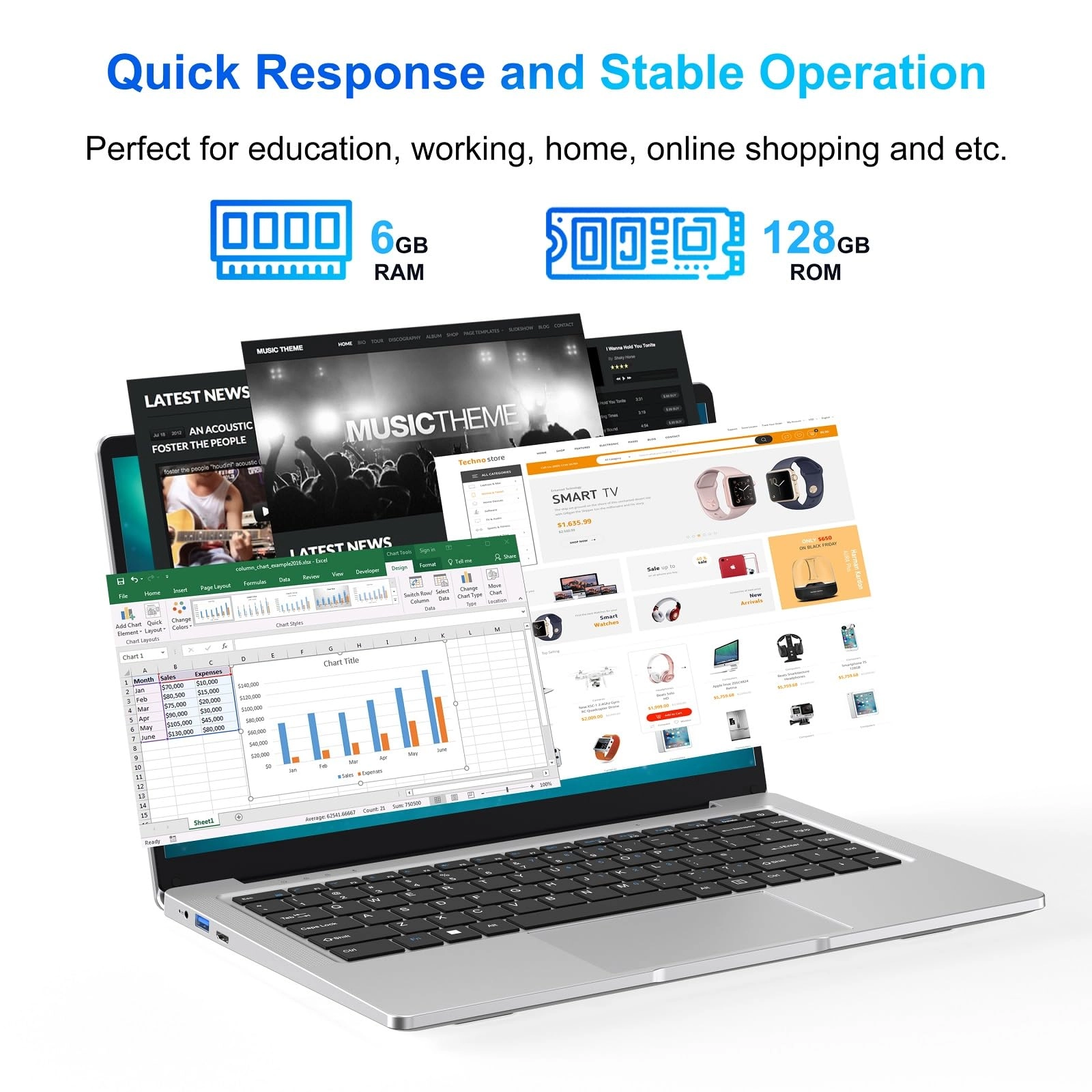Laptop PC - 14" 128GB 6GB N4000
