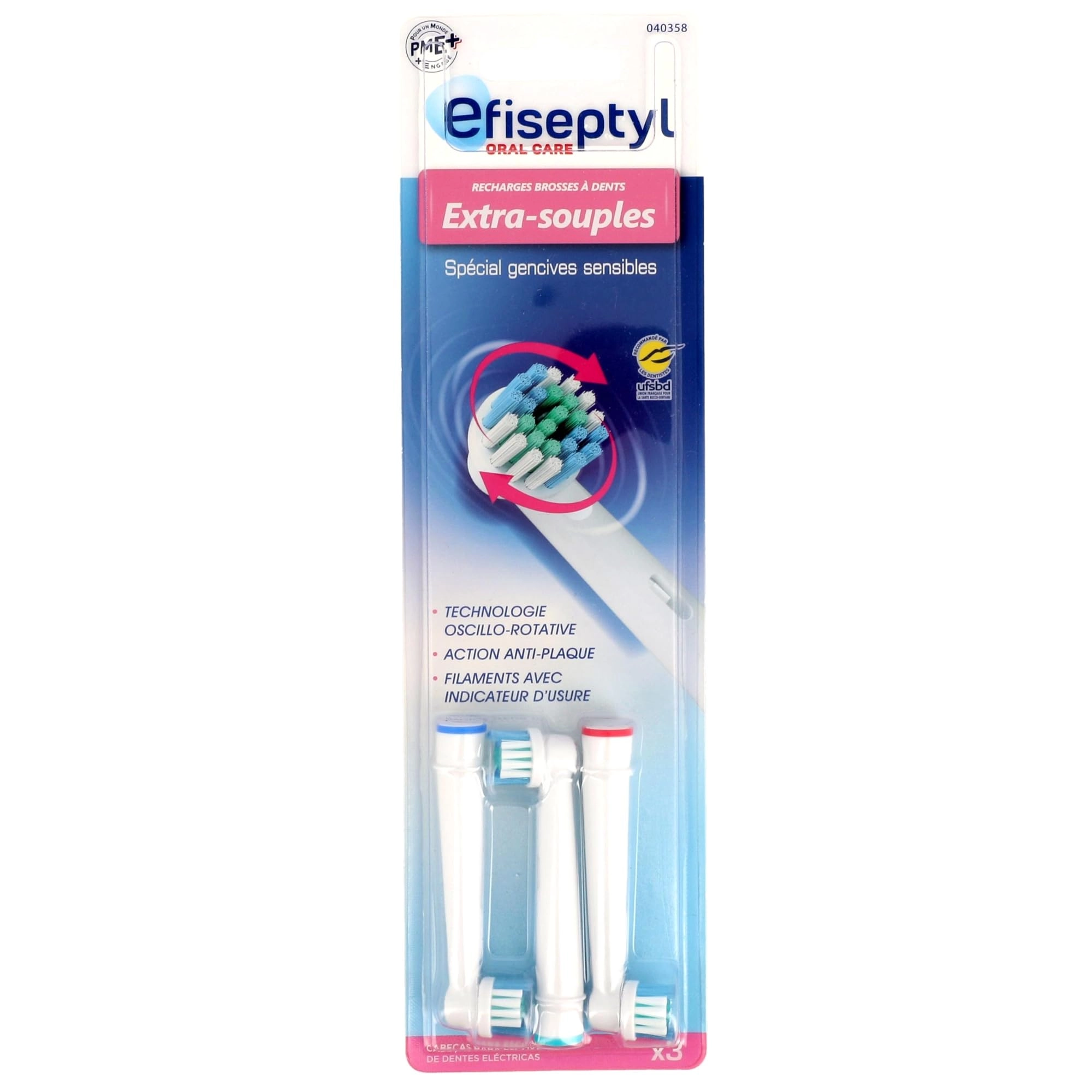 Efiseptyl Electric Toothbrush Refills - Compatible with Oral-B 3 piece(s)
